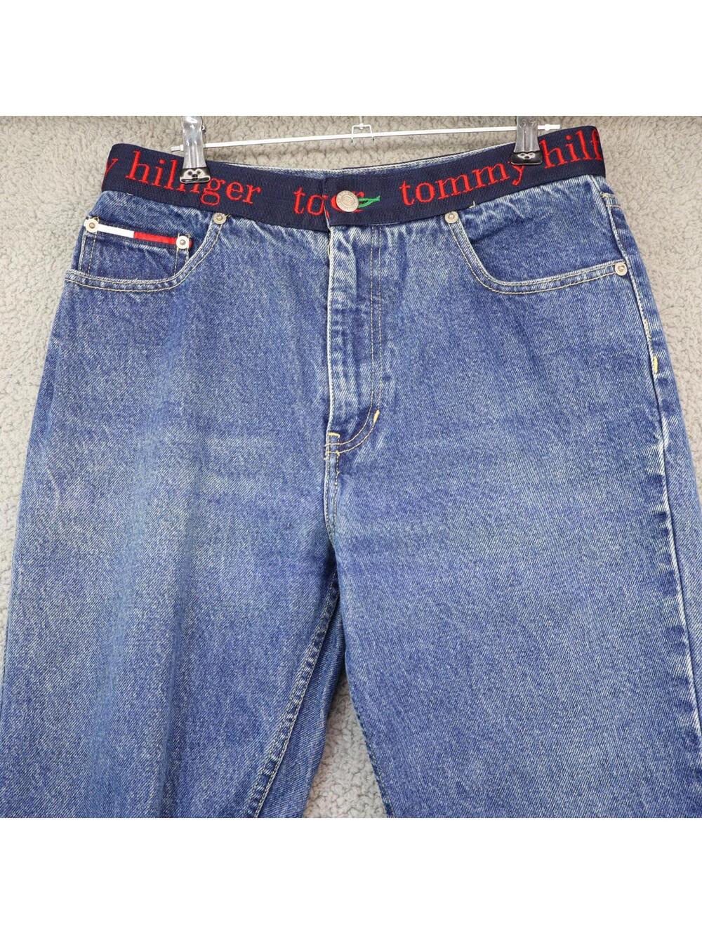 Tommy Hilfiger Jeans Women sz 7 Logo Aaliyah TLC 90s y2k